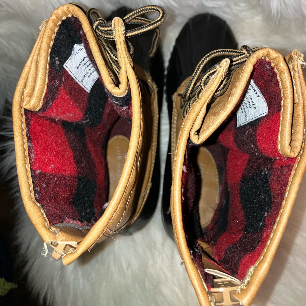 Madden Girl Navy Zip-Up Flurry Duck Boot - Picture 7 of 13